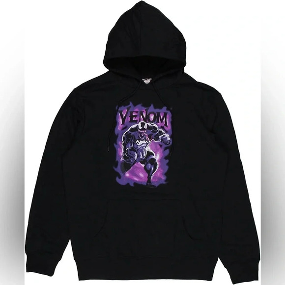 Marvel Tops - Marvel Venom Black Sized S/M Long Sleeved Hoodie w/Kangaroo Pocket